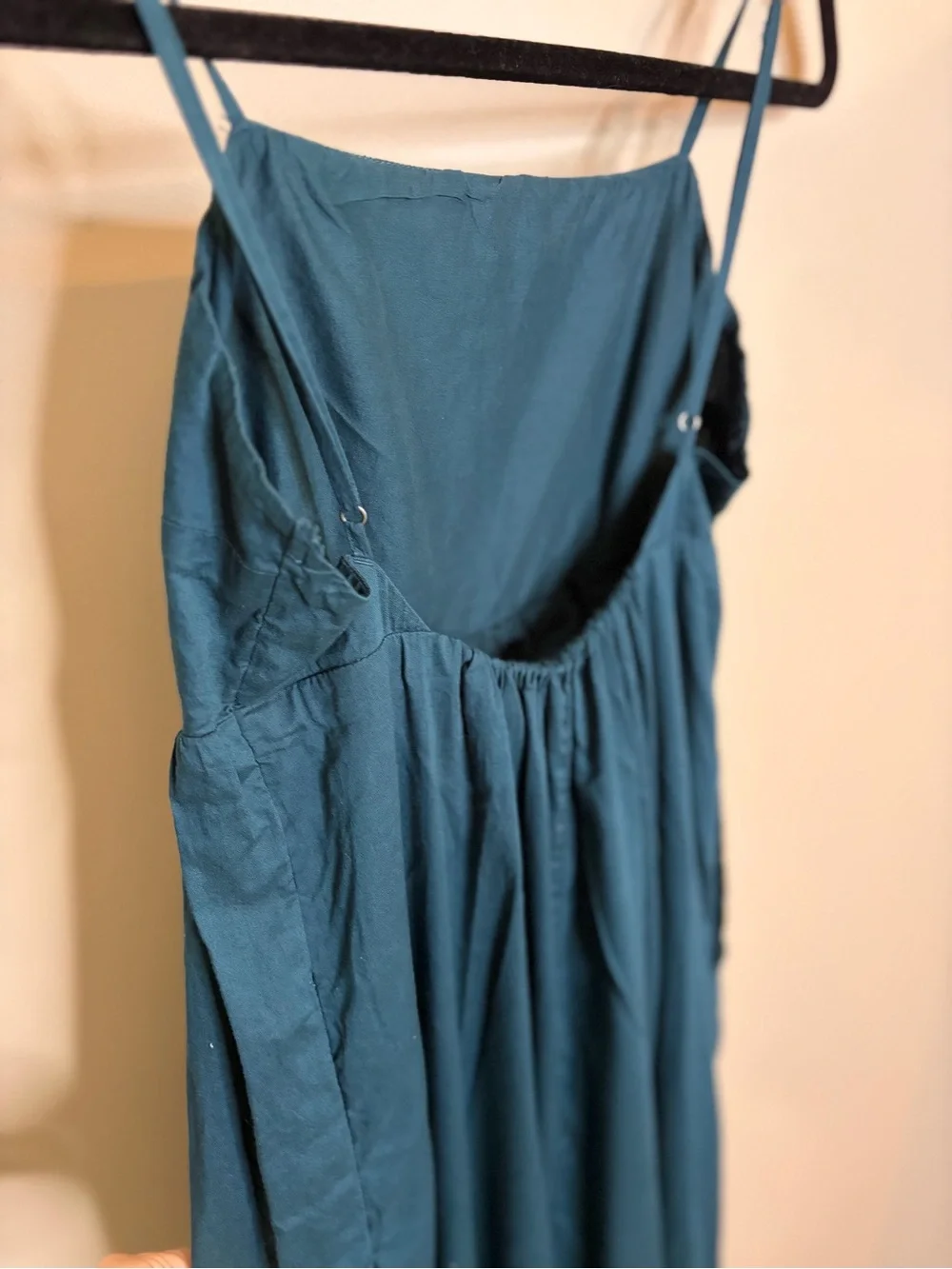 Abercrombie and Fitch Dark Teal Spaghetti-Strap Maxi Dress #1353
